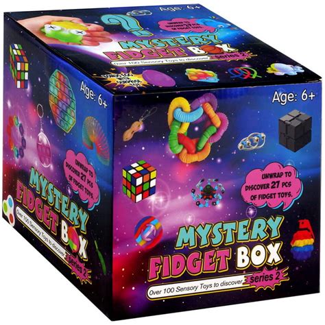 fidget spinner in metal box|mystery box of fidgets.